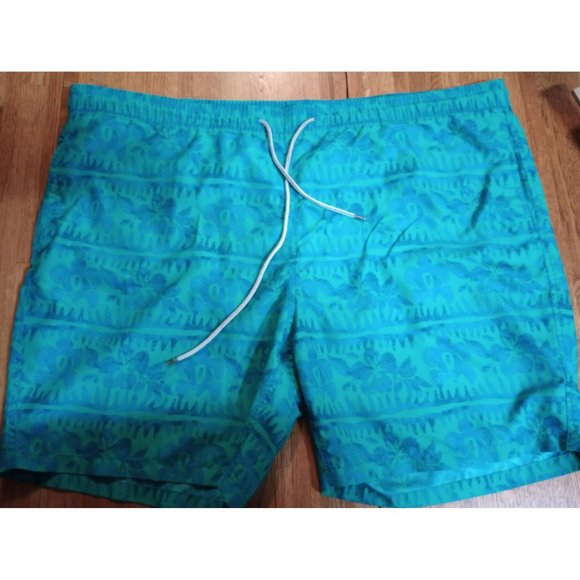 Kirkland green floral swim trunks shorts lined men's 2xl - Picture 1 of 10
